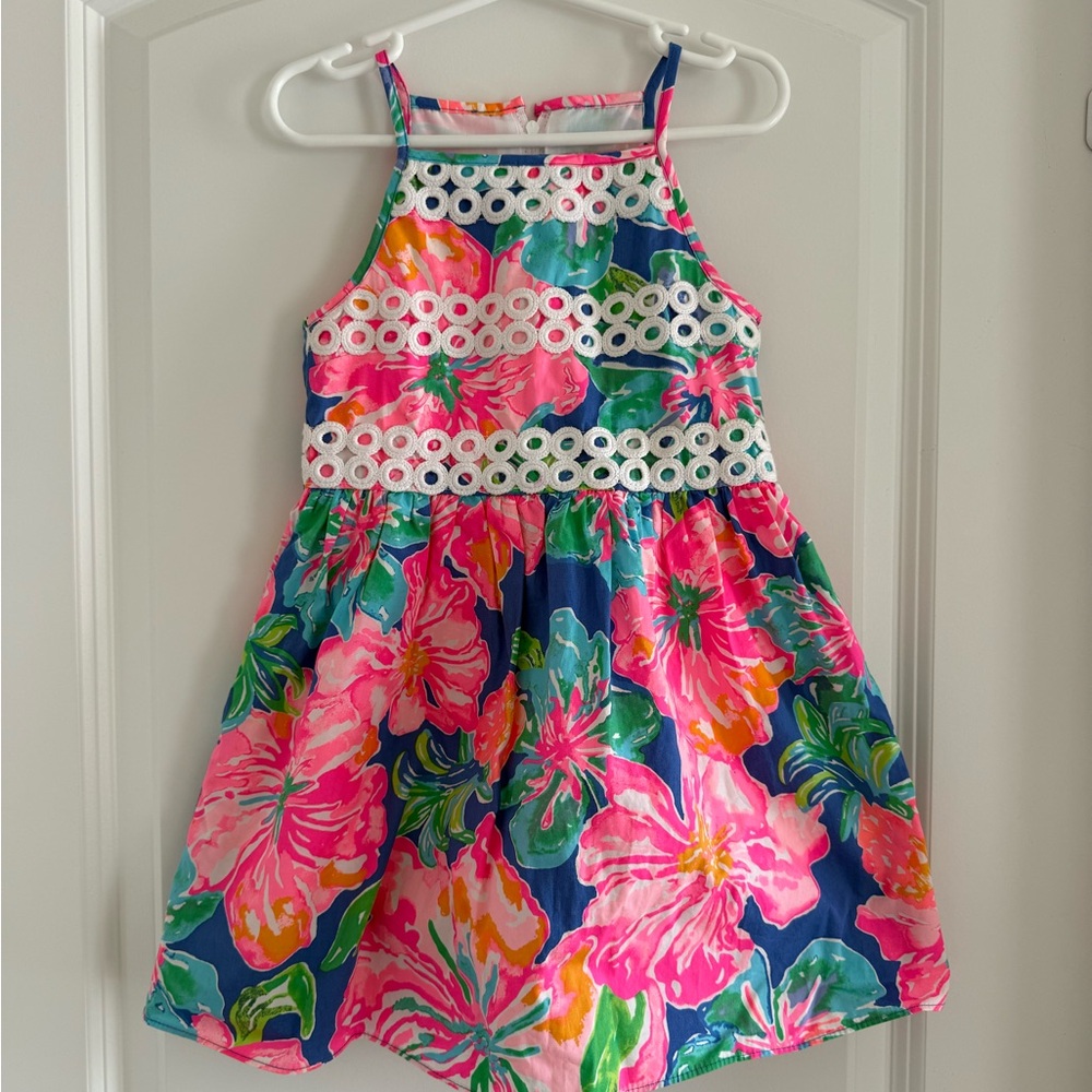 Lilly Pulitzer Pink and Blue Floral Kids Dress